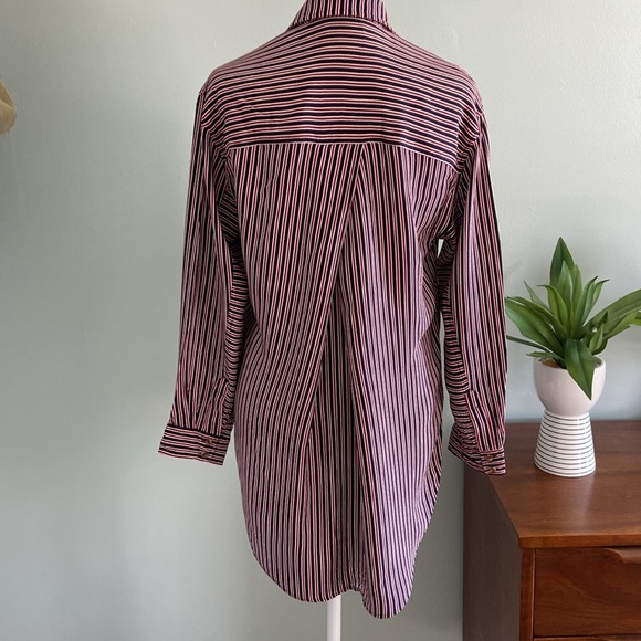 Anthropologie Maeve Striped Tunic Length Button Down EUC Size Small - Picture 4 of 8